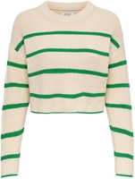 Only - ONLMALAVI L/S CROPPED JUMPER KNT - Gebreide trui - Vrouwen - beige groen