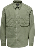 ONLY and SONS - ONSALP RLX 2PKT WASHED CORD LS SHIRT NOOS - Longsleeve - Mannen - groen