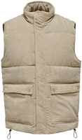 ONLY and SONS - ONSCASH halflange corduroy pufferjas - Vest - Mannen - beige