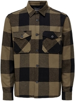 ONLY and SONS - ONSMILO LS Check Overshirt - Longsleeve - Mannen - lichtbruin