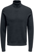 ONLY and SONS - ONSPHIL Reg 12 Struc Roll Neck Knit - Sweatshirts - Mannen - zwart