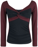 Outer Vision - Comtessa - Shirt met lange mouwen - Vrouwen - zwart bordeaux