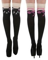 Pamela Mann - Cat Over The Knee Socks with Tail - Kniekousen - Vrouwen - zwart