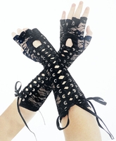 Pamela Mann - Lace-up Sleeve Glove - Armwarmers - Vrouwen - zwart