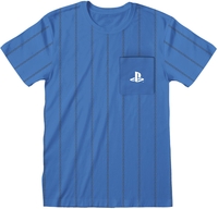 Playstation - Striped Pocket Logo - T-shirt - Mannen - blauw