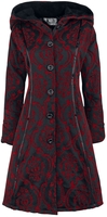 Poizen Industries - Mansion Coat - Lange jassen - Vrouwen - rood zwart