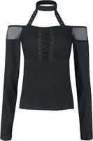 Poizen Industries - Nocturna top - Shirt met lange mouwen - Vrouwen - zwart