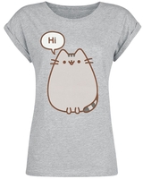 Pusheen - Hi Bye - T-shirt - Vrouwen - grijs gemêleerd