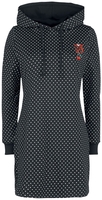 Pussy Deluxe - Cherries Dots Hooded Sweatdress - Korte jurk - Vrouwen - zwart wit