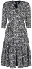 QED London - Wrap Front Pleated Hem Dress - Medium-lengte jurk - Vrouwen - zwart wit