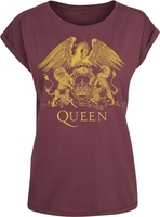 Queen - Classic Crest - T-shirt - Vrouwen - bordeaux