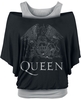 Queen - Crest Logo - T-shirt - Vrouwen - zwart grijs
