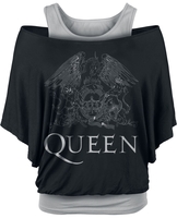 Queen - Crest Logo - T-shirt - Vrouwen - zwart grijs
