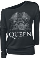 Queen - Crest Vintage - Shirt met lange mouwen - Vrouwen - zwart
