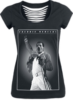 Queen - Freddie - Stage Photo - T-shirt - Vrouwen - zwart