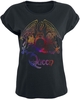Queen - Neon Pattern Crest - T-shirt - Vrouwen - zwart