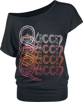 Queen - Repeat Logo - T-shirt - Vrouwen - zwart