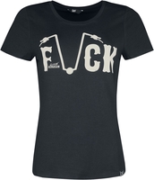 Queen Kerosin - F everyone - T-shirt - Vrouwen - zwart