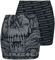 Rammstein - Logo - Korte rok - Vrouwen - zwart grijs