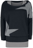 R.E.D. by EMP - 2-in-1 gebreide trui & top - Gebreide trui - Vrouwen - zwart grijs