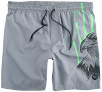 R.E.D. by EMP - Badeshorts mit Adler Print - Zwembroek - Mannen - grijs