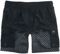 R.E.D. by EMP - Badeshorts mit Schachbrettmuster - Zwembroek - Mannen - zwart