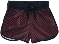 R.E.D. by EMP - Badeshorts mit Schachbrettmuster - Zwembroek - Vrouwen - zwart rood