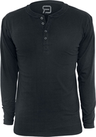 R.E.D. by EMP - Basic Henley - Shirt met lange mouwen - Mannen - zwart