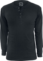 R.E.D. by EMP - Basic Henley - Shirt met lange mouwen - Mannen - zwart