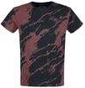 R.E.D. by EMP - Batik T-Shirt - T-shirt - Mannen - zwart bordeaux