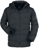R.E.D. by EMP - Black Puffer Jacket with Removable Hood - Winterjas - Mannen - zwart