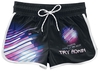 R.E.D. by EMP - Black swim shorts with bright print - Bikini Slip - Vrouwen - zwart