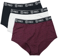R.E.D. by EMP - Black/Grey/Red Panty Set - Panty - Vrouwen - zwart grijs rood