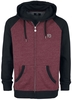 R.E.D. by EMP - Black/red hooded jacket - Vest met capuchon - Mannen - zwart rood