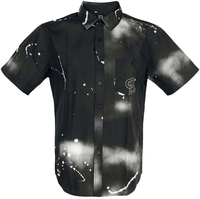 R.E.D. by EMP - Blouse met korte mouwen en airbrush print - Shirt met korte mouwen - Mannen - zwart