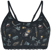 R.E.D. by EMP - Bustier met ouderwetse motieven - Bustier - Vrouwen - zwart