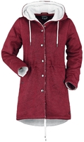 R.E.D. by EMP - Coat with fleece lining - Lange jassen - Vrouwen - bordeaux wit