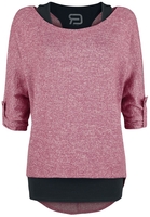 R.E.D. by EMP - Cuddly Loose - Shirt met lange mouwen - Vrouwen - bordeaux zwart