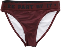 R.E.D. by EMP - Dark red bikini bottoms with lettering - Bikini Slip - Vrouwen - donkerrood