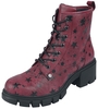 R.E.D. by EMP - Donkerrode veter boots met sterrenprint - Laars - Vrouwen - donkerrood