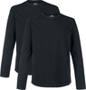 R.E.D. by EMP - Double Pack Long-Sleeve Tops In Black with Crew Neck - Shirt met lange mouwen - Mannen - zwart