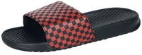 R.E.D. by EMP - EMP slippers met rood/zwart schaakbordpatroon - Sandaal - Unisex - zwart rood