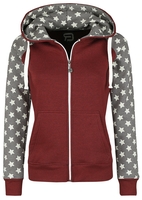 R.E.D. by EMP - Farther Along - Vest met capuchon - Vrouwen - donkerrood grijs gemêleerd