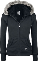 R.E.D. by EMP - Faux Fur Hooded Jacket - Vest met capuchon - Vrouwen - zwart
