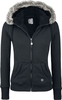R.E.D. by EMP - Faux Fur Hooded Jacket - Vest met capuchon - Vrouwen - zwart