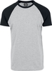 R.E.D. by EMP - grau meliertes T-Shirt mit schwarzen Ärmeln - T-shirt - Mannen - grijs gemêleerd zwart