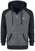 R.E.D. by EMP - Grey/Black Hooded Jacket - Vest met capuchon - Mannen - grijs zwart