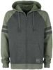 R.E.D. by EMP - Groen/grijs sweatvest met capuchon - Vest met capuchon - Mannen - groen grijs