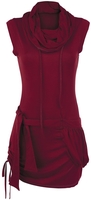 R.E.D. by EMP - High Neck Dress - Korte jurk - Vrouwen - bordeaux