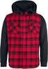 R.E.D. by EMP - Hooded Checked Flannel - Flanellen overhemd - Mannen - zwart rood